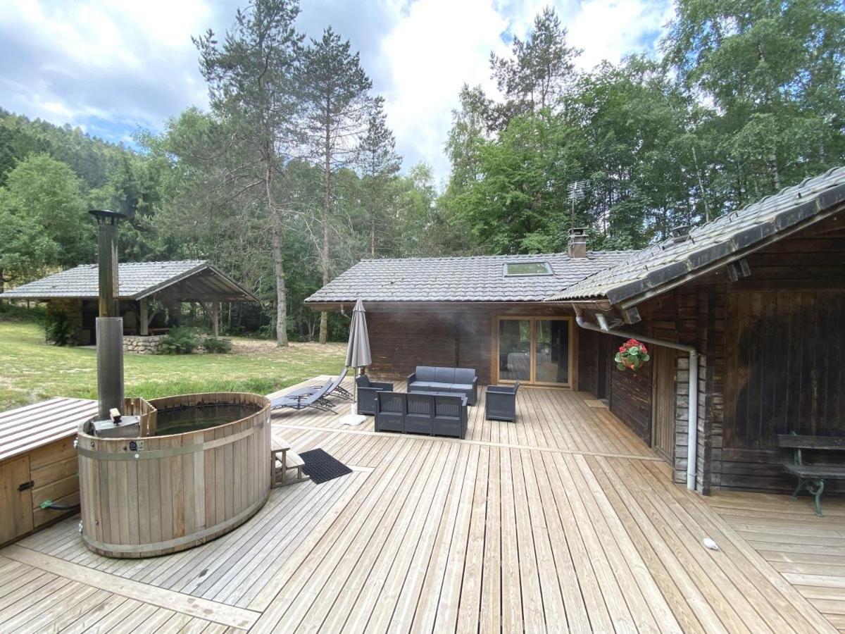 Le Fishing Lodge Chalet En Bois Avec Bain Nordique La Bresse Exterior photo