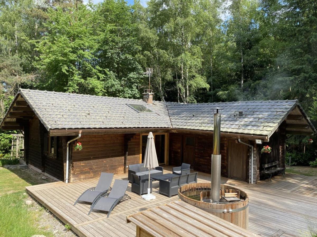 Le Fishing Lodge Chalet En Bois Avec Bain Nordique La Bresse Exterior photo
